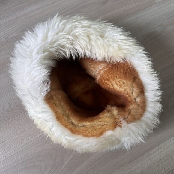 Vintage Sheepskin Sueded Fleece Sherpa Shearling Lined Hat Winter main image 8